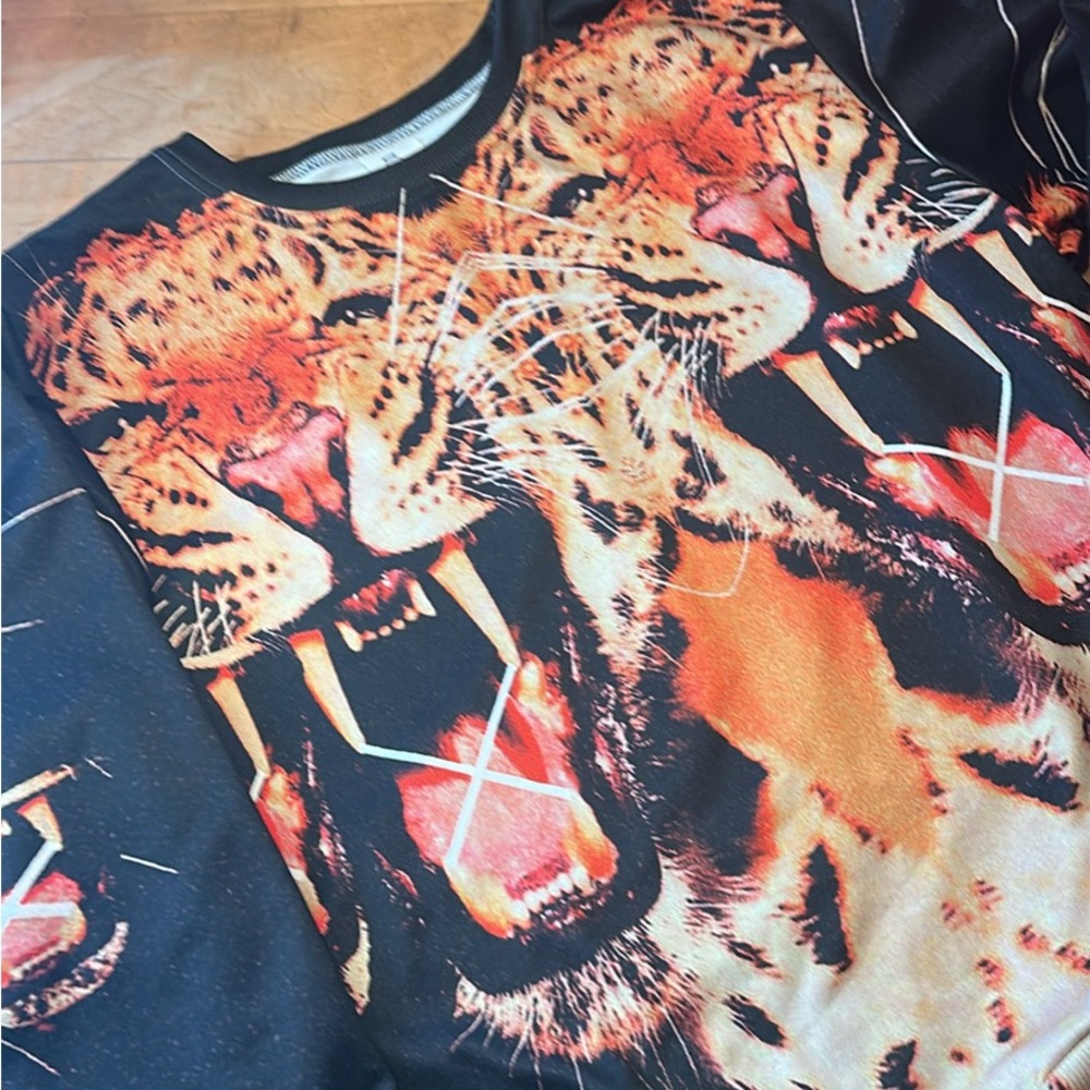 Fierce Animal Print Sweatshirt cheetah Indie sleaze tumblr